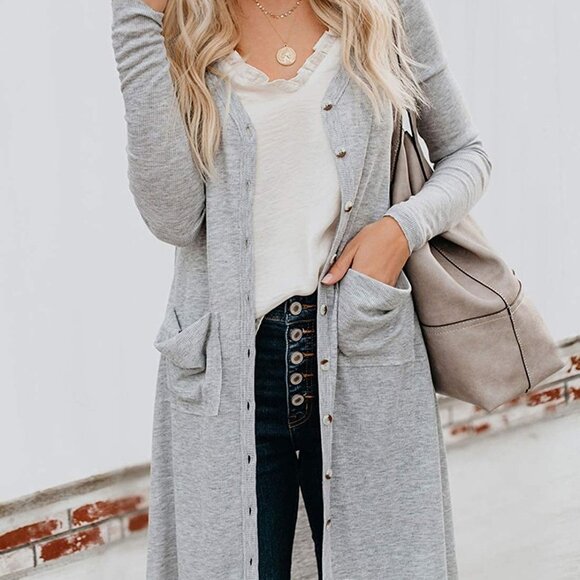 Cardigans for Women Open Front Long Knited - Picture 3 of 7